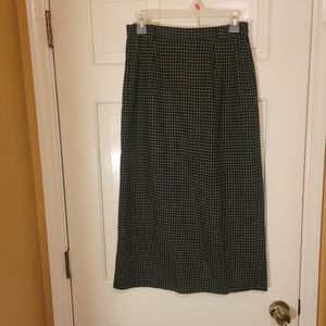 Vtg Separate Editions Black & White pencil skirt Size 12  Made USA Wool Blend
